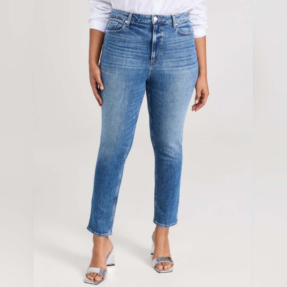 PAIGE Straight Leg Jeans in Classic Blue